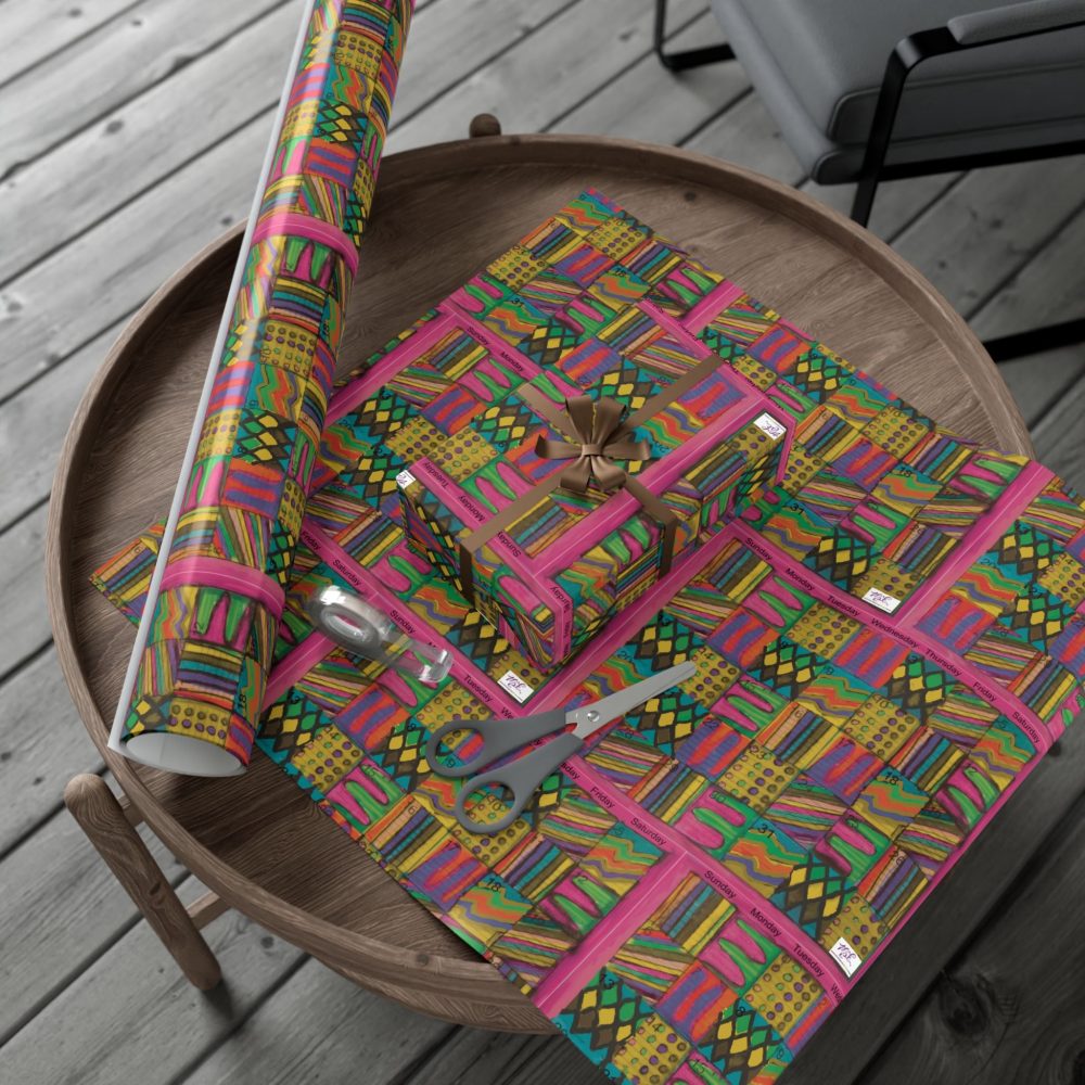 Product Image and Link for Gift Wrap Papers – “Psychedelic Calendar(tm)” – “Garden(tm)” – Small Square – Three Sizes