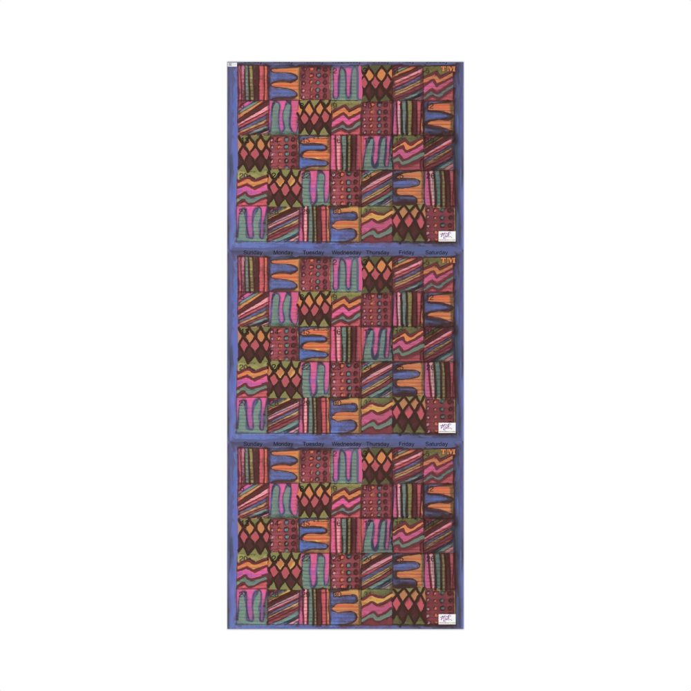 Product Image and Link for Gift Wrap Papers – “Psychedelic Calendar(tm)” – “Muted(tm)” – Large Square – Three Sizes