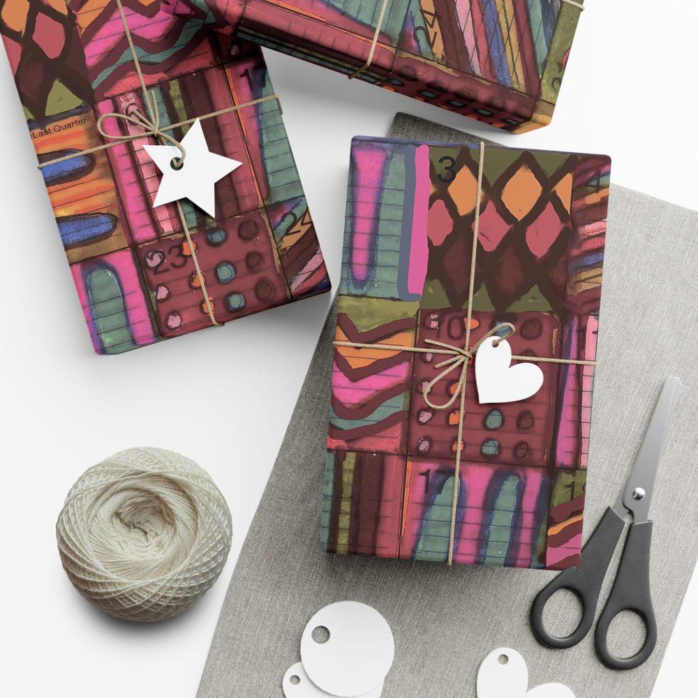 Product Image and Link for Gift Wrap Papers – “Psychedelic Calendar(tm)” – “Muted(tm)” – Large Square – Three Sizes
