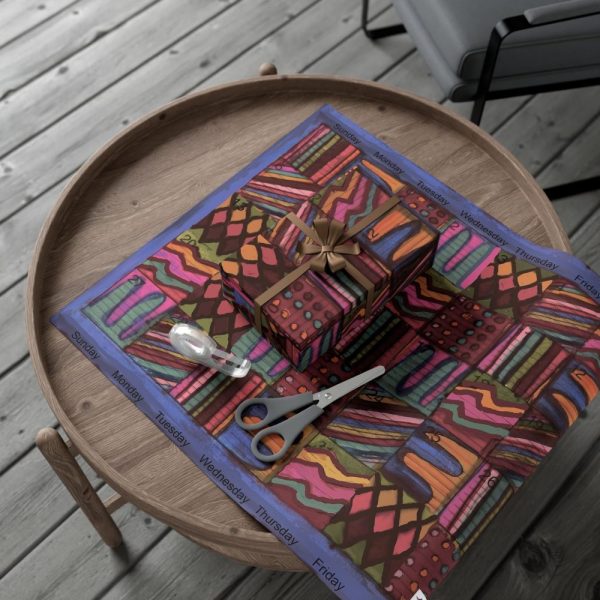 Product Image and Link for Gift Wrap Papers – “Psychedelic Calendar(tm)” – “Muted(tm)” – Large Square – Three Sizes