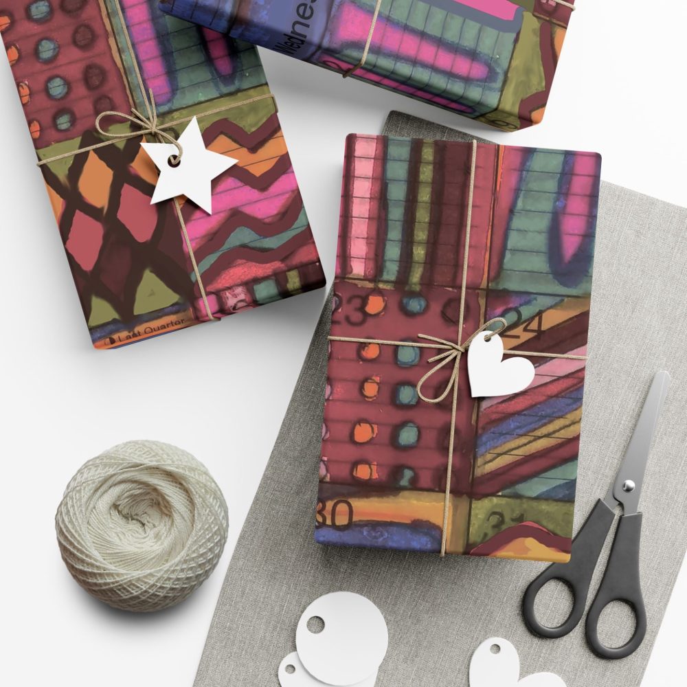 Product Image and Link for Gift Wrap Papers – “Psychedelic Calendar(tm)” – “Muted(tm)” – Large Square – Three Sizes