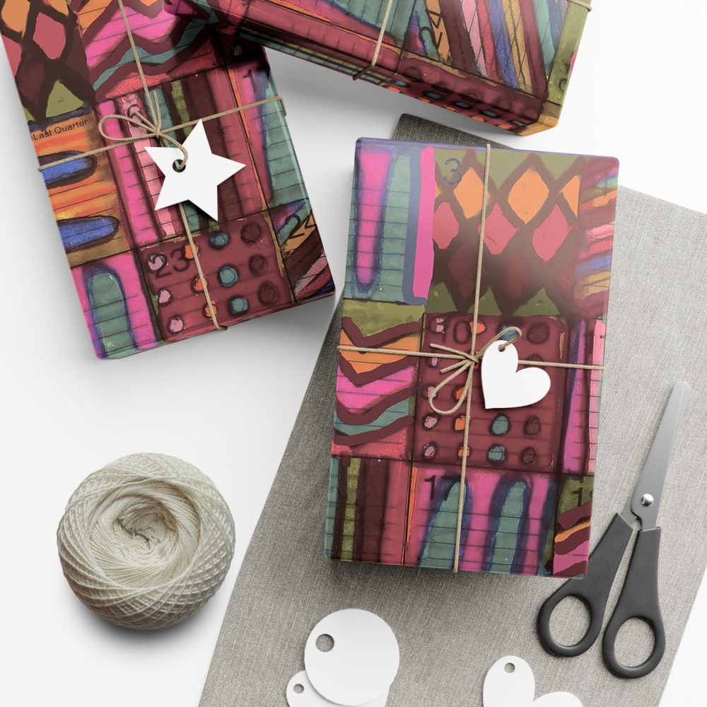 Product Image and Link for Gift Wrap Papers – “Psychedelic Calendar(tm)” – “Muted(tm)” – Large Square – Three Sizes