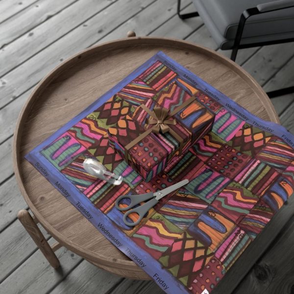 Product Image and Link for Gift Wrap Papers – “Psychedelic Calendar(tm)” – “Muted(tm)” – Large Square – Three Sizes