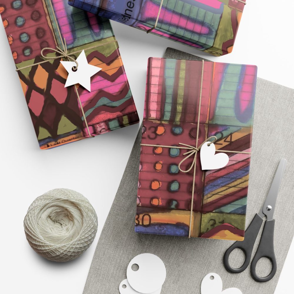 Product Image and Link for Gift Wrap Papers – “Psychedelic Calendar(tm)” – “Muted(tm)” – Large Square – Three Sizes