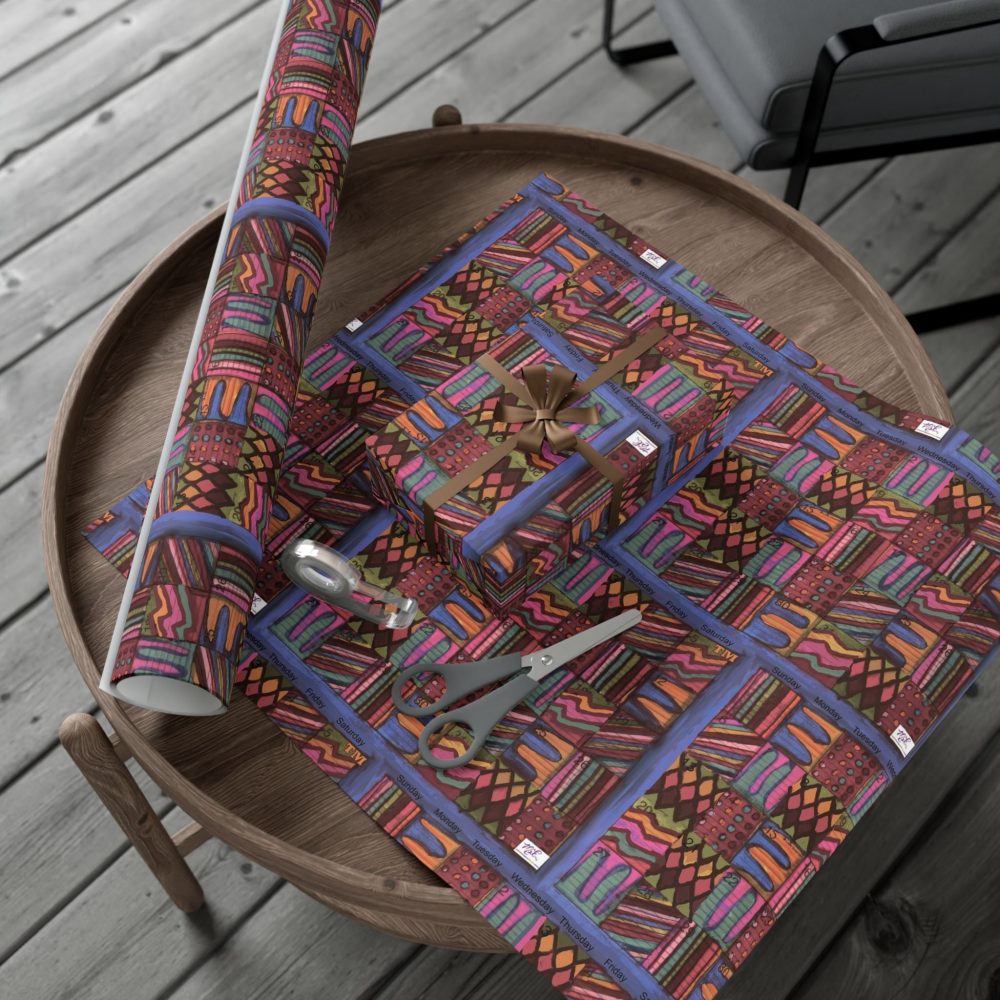 Product Image and Link for Gift Wrap Papers – “Psychedelic Calendar(tm)” – “Muted(tm)” – Small Square – Three Sizes