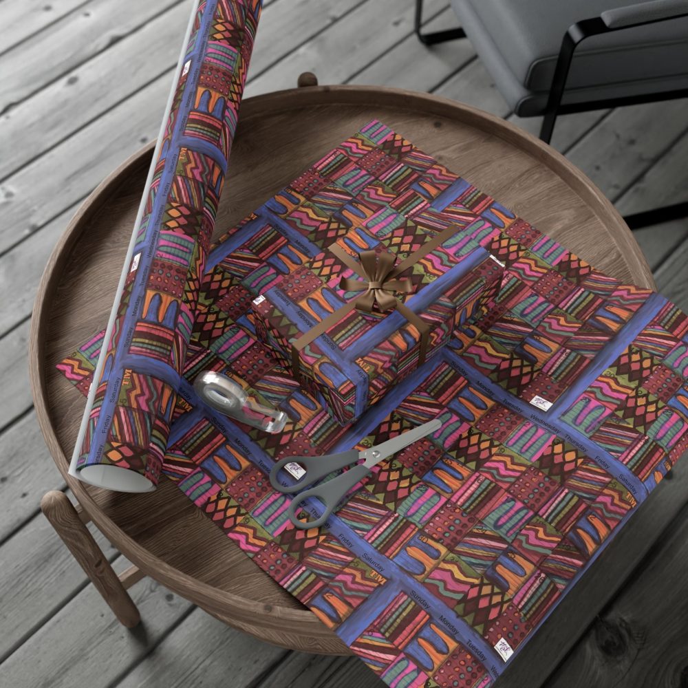 Product Image and Link for Gift Wrap Papers – “Psychedelic Calendar(tm)” – “Muted(tm)” – Small Square – Three Sizes