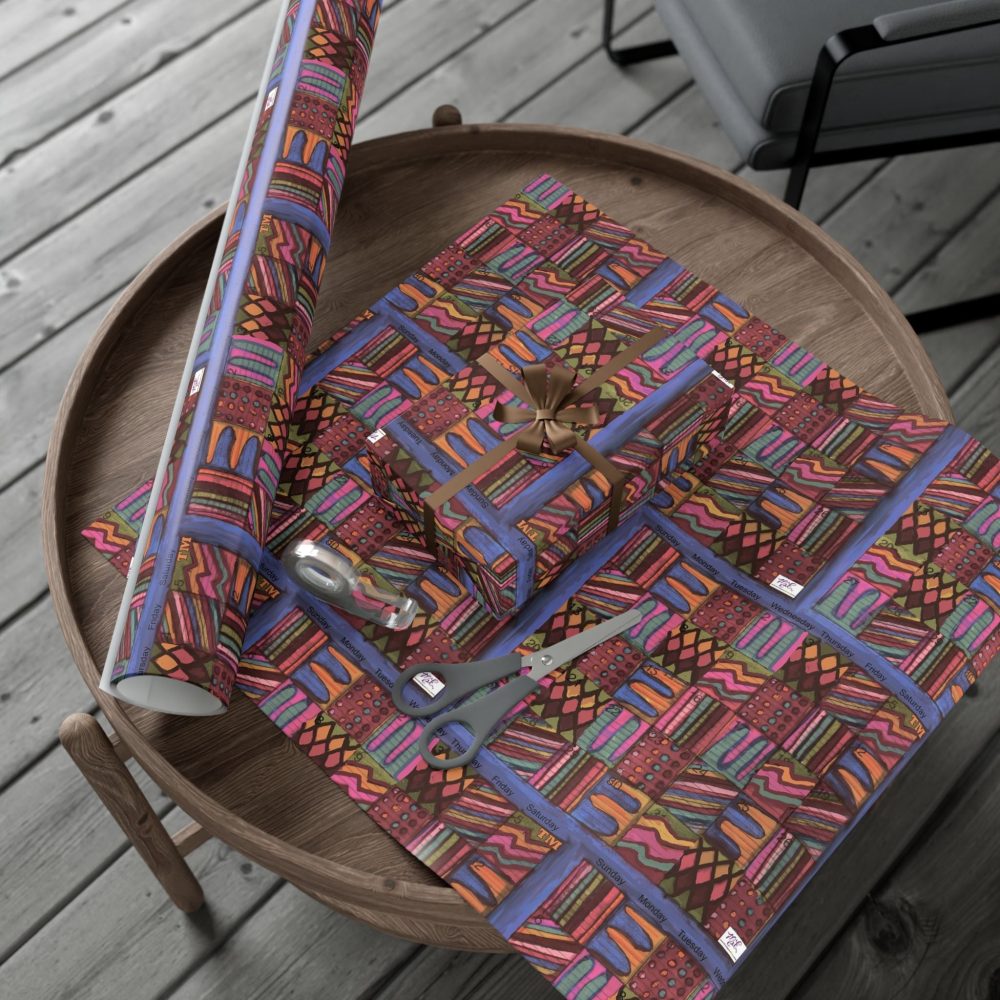 Product Image and Link for Gift Wrap Papers – “Psychedelic Calendar(tm)” – “Muted(tm)” – Small Square – Three Sizes