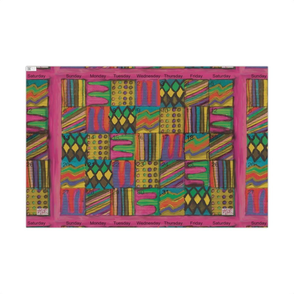 Product Image and Link for Gift Wrap Papers – “Psychedelic Calendar(tm)” – “Garden(tm)” – Large Square – Three Sizes