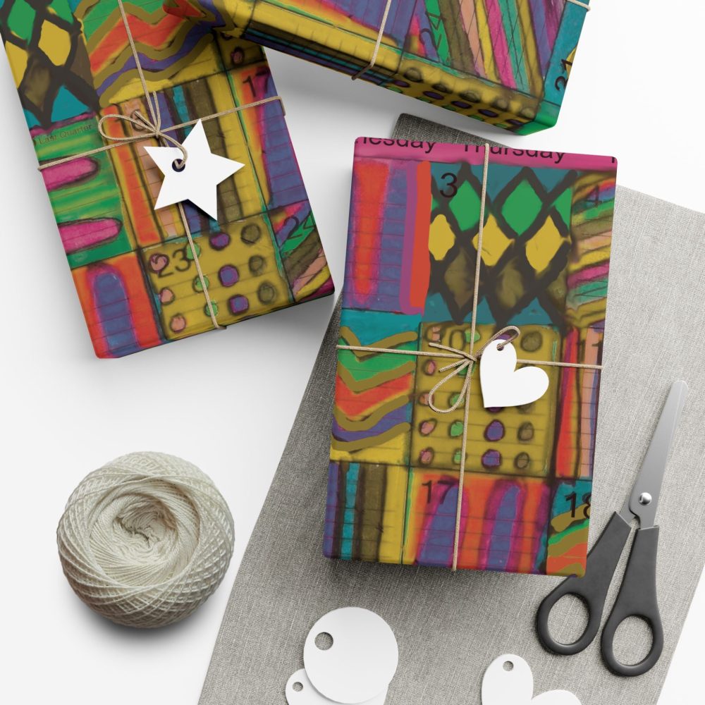 Product Image and Link for Gift Wrap Papers – “Psychedelic Calendar(tm)” – “Garden(tm)” – Large Square – Three Sizes