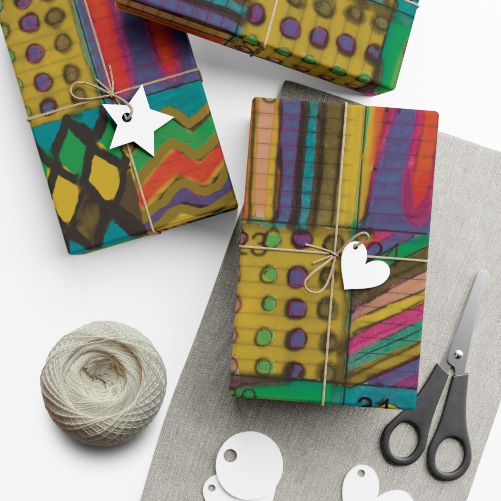 Product Image and Link for Gift Wrap Papers – “Psychedelic Calendar(tm)” – “Garden(tm)” – Large Square – Three Sizes