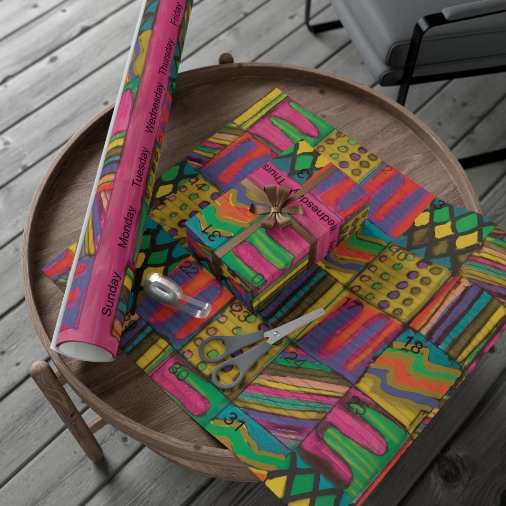 Product Image and Link for Gift Wrap Papers – “Psychedelic Calendar(tm)” – “Garden(tm)” – Large Square – Three Sizes