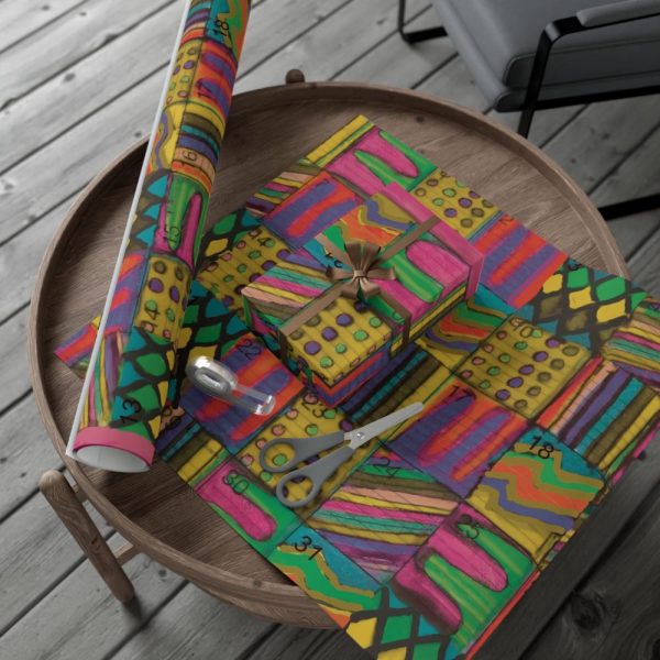 Product Image and Link for Gift Wrap Papers – “Psychedelic Calendar(tm)” – “Garden(tm)” – Large Square – Three Sizes