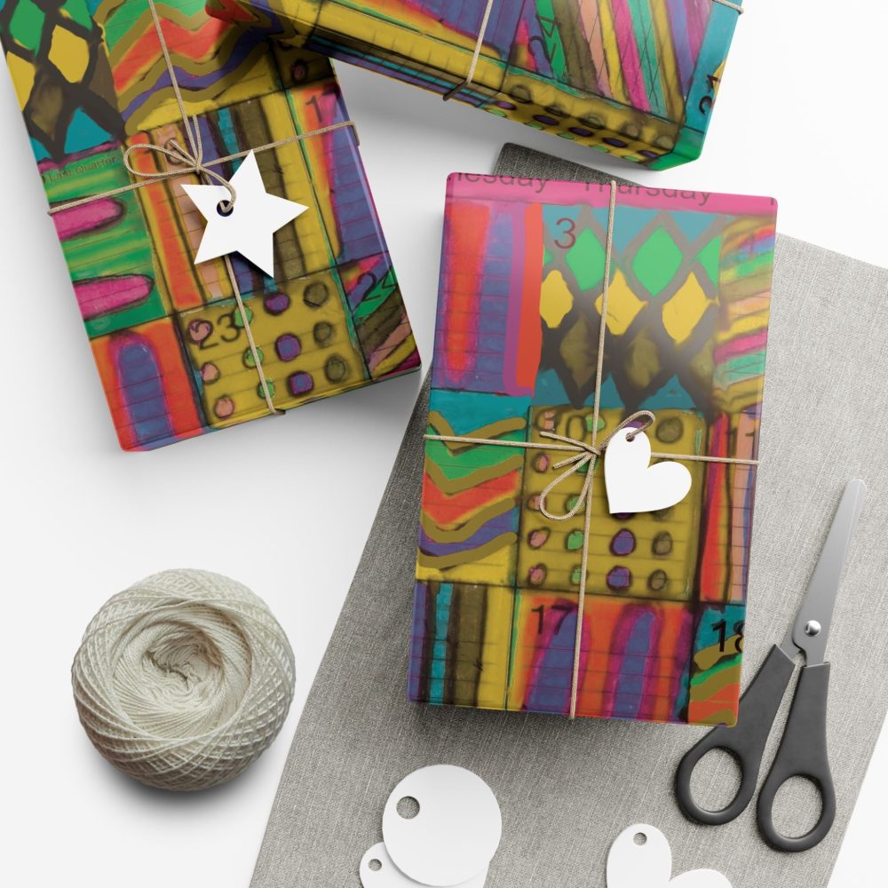 Product Image and Link for Gift Wrap Papers – “Psychedelic Calendar(tm)” – “Garden(tm)” – Large Square – Three Sizes