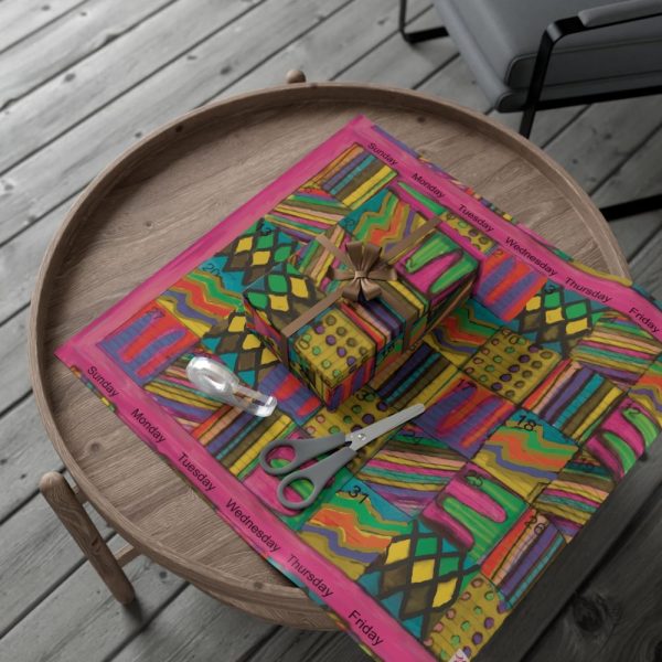 Product Image and Link for Gift Wrap Papers – “Psychedelic Calendar(tm)” – “Garden(tm)” – Large Square – Three Sizes
