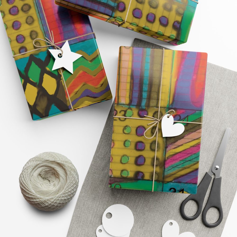 Product Image and Link for Gift Wrap Papers – “Psychedelic Calendar(tm)” – “Garden(tm)” – Large Square – Three Sizes