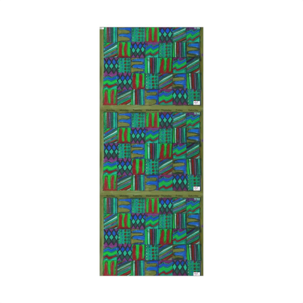 Product Image and Link for Gift Wrap Papers – “Psychedelic Calendar(tm)” – “Chilled(tm)” – Large Square – Three Sizes