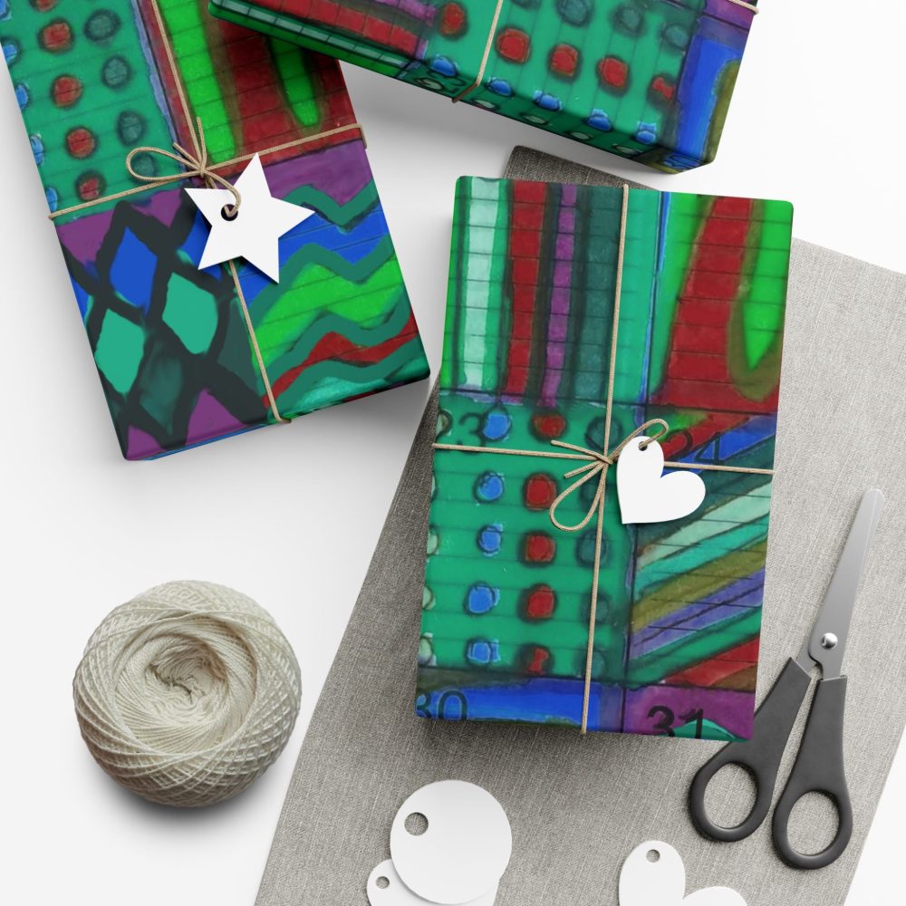 Product Image and Link for Gift Wrap Papers – “Psychedelic Calendar(tm)” – “Chilled(tm)” – Large Square – Three Sizes