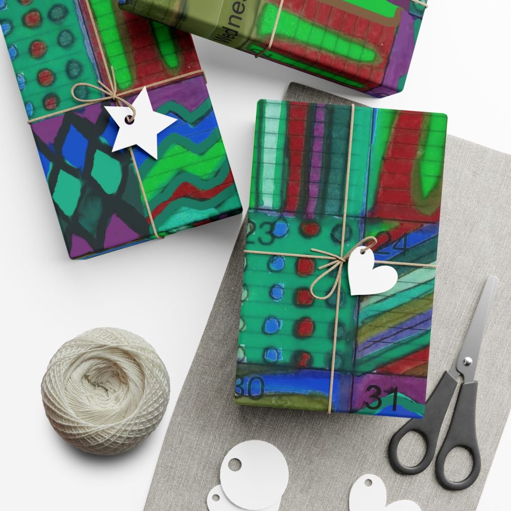 Product Image and Link for Gift Wrap Papers – “Psychedelic Calendar(tm)” – “Chilled(tm)” – Large Square – Three Sizes