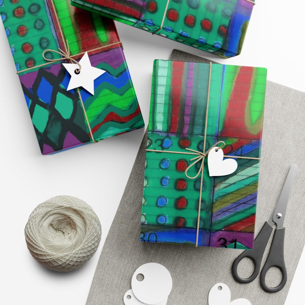 Product Image and Link for Gift Wrap Papers – “Psychedelic Calendar(tm)” – “Chilled(tm)” – Large Square – Three Sizes