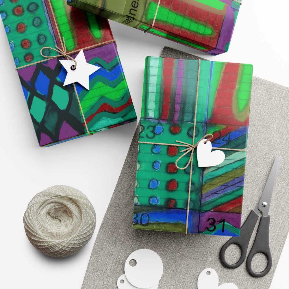 Product Image and Link for Gift Wrap Papers – “Psychedelic Calendar(tm)” – “Chilled(tm)” – Large Square – Three Sizes