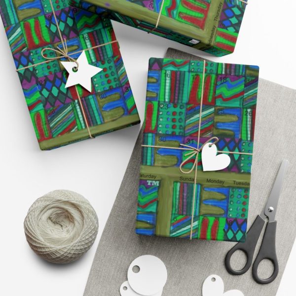 Product Image and Link for Gift Wrap Papers – “Psychedelic Calendar(tm)” – “Chilled(tm)” – Small Square – Three Sizes
