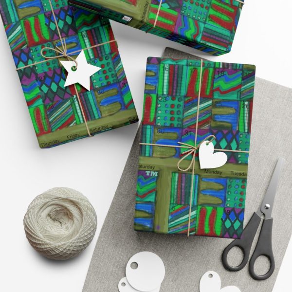 Product Image and Link for Gift Wrap Papers – “Psychedelic Calendar(tm)” – “Chilled(tm)” – Small Square – Three Sizes