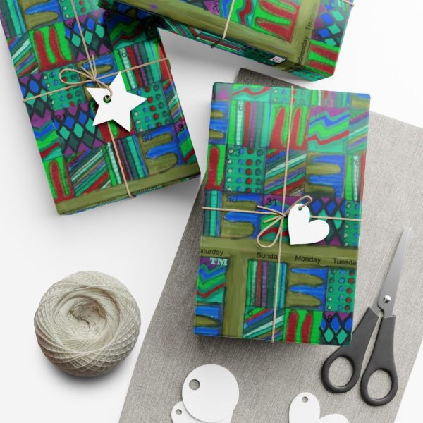 Product Image and Link for Gift Wrap Papers – “Psychedelic Calendar(tm)” – “Chilled(tm)” – Small Square – Three Sizes