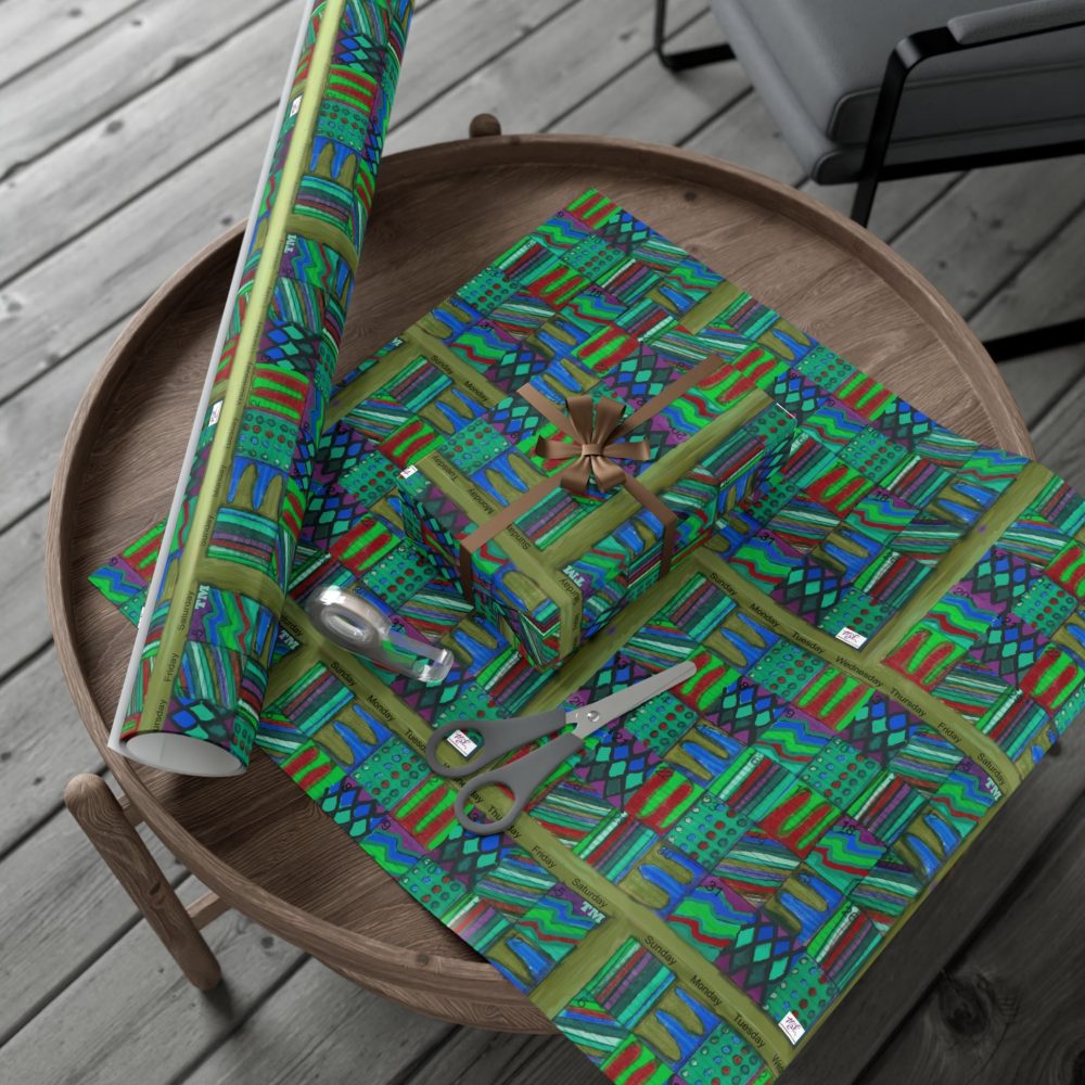 Product Image and Link for Gift Wrap Papers – “Psychedelic Calendar(tm)” – “Chilled(tm)” – Small Square – Three Sizes