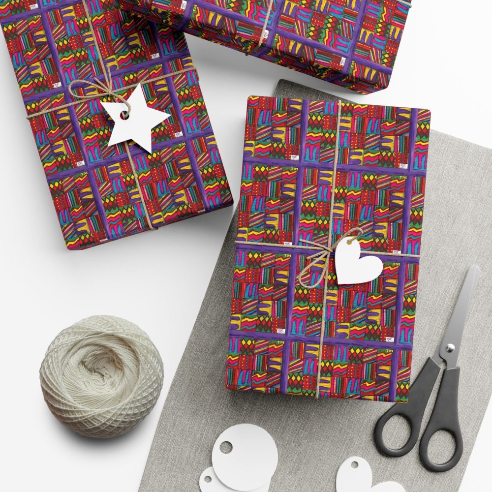 Product Image and Link for Gift Wrap Papers – “Psychedelic Calendar(tm)” – “Vibrant(tm)” – Small Square – Three Sizes