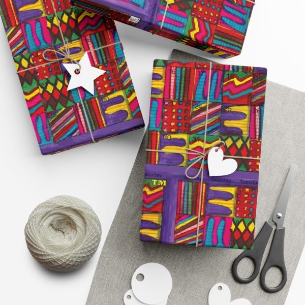Product Image and Link for Gift Wrap Papers – “Psychedelic Calendar(tm)” – “Vibrant(tm)” – Small Square – Three Sizes
