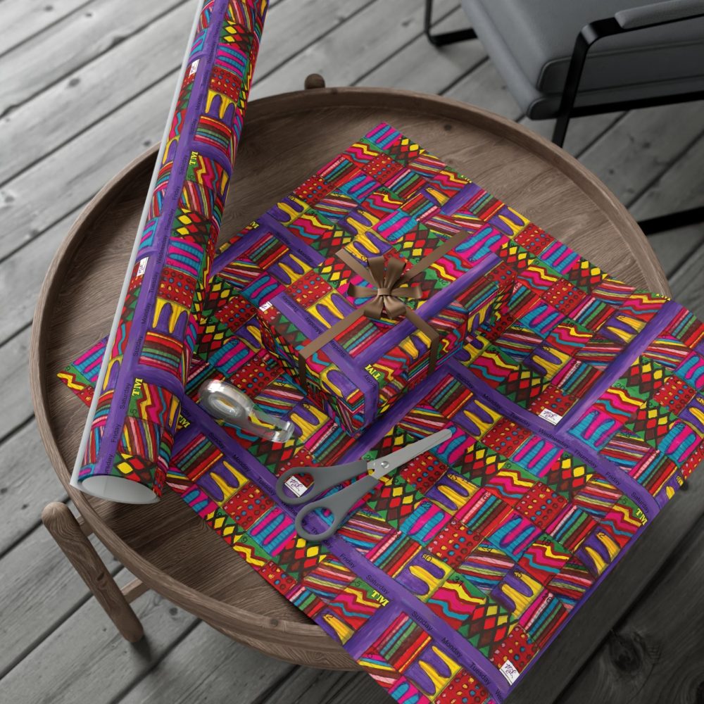 Product Image and Link for Gift Wrap Papers – “Psychedelic Calendar(tm)” – “Vibrant(tm)” – Small Square – Three Sizes