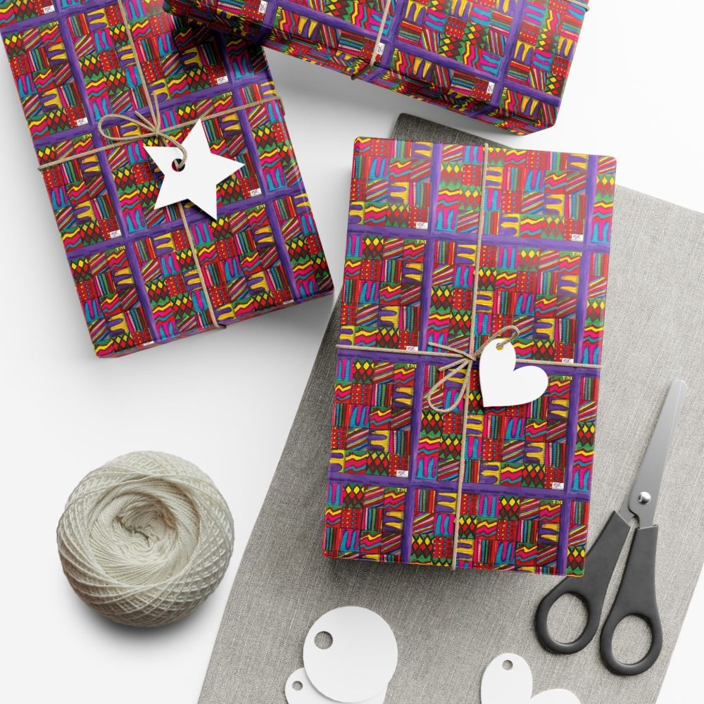 Product Image and Link for Gift Wrap Papers – “Psychedelic Calendar(tm)” – “Vibrant(tm)” – Small Square – Three Sizes