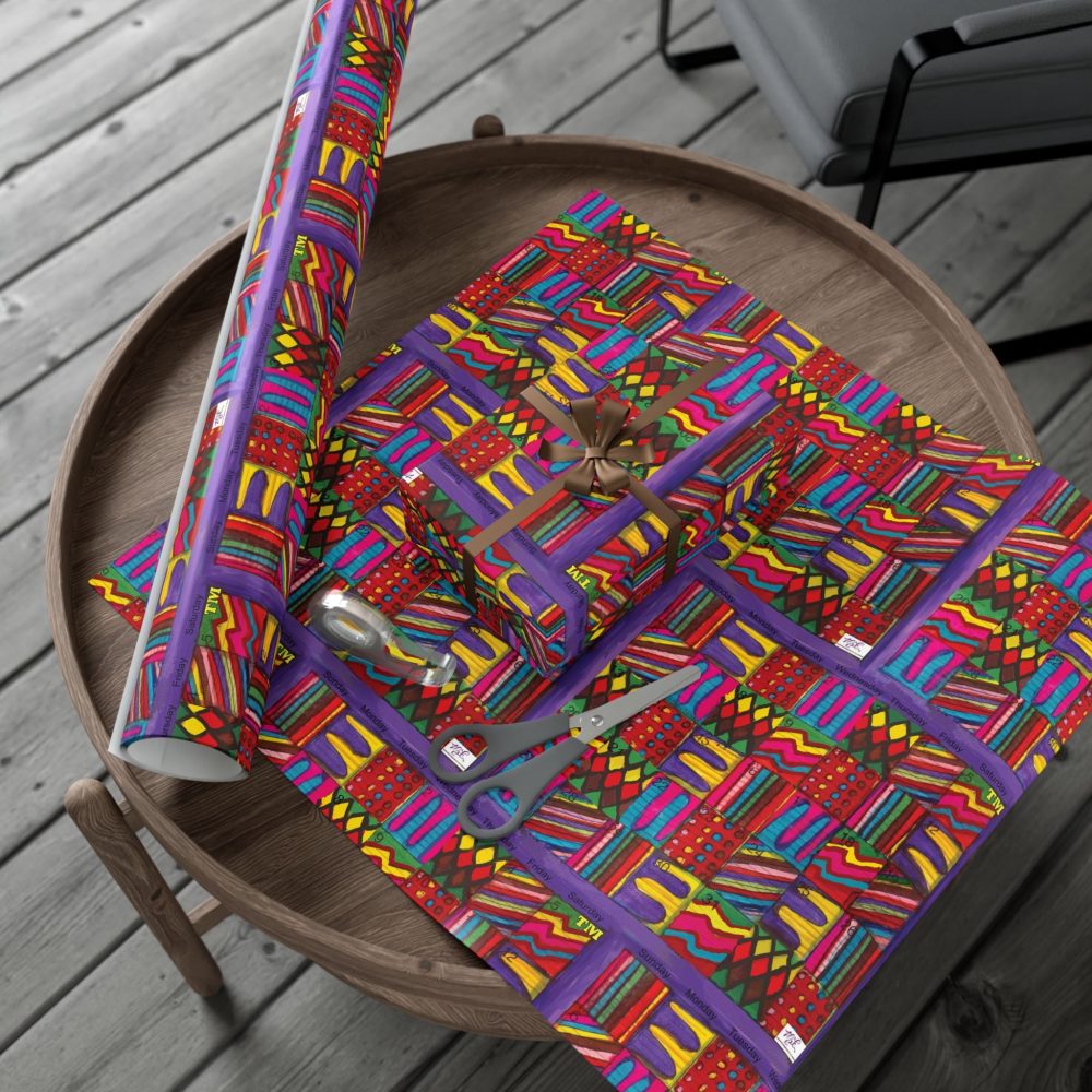Product Image and Link for Gift Wrap Papers – “Psychedelic Calendar(tm)” – “Vibrant(tm)” – Small Square – Three Sizes