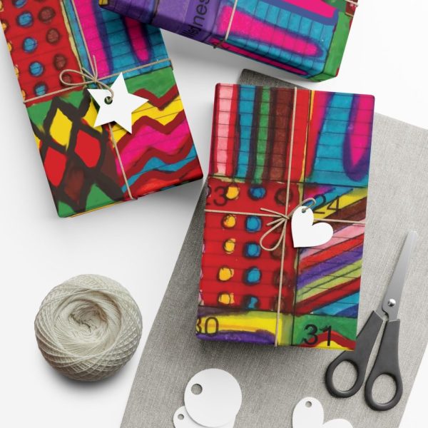 Product Image and Link for Gift Wrap Papers – “Psychedelic Calendar(tm)” – “Vibrant(tm)” – Large Square – Three Sizes