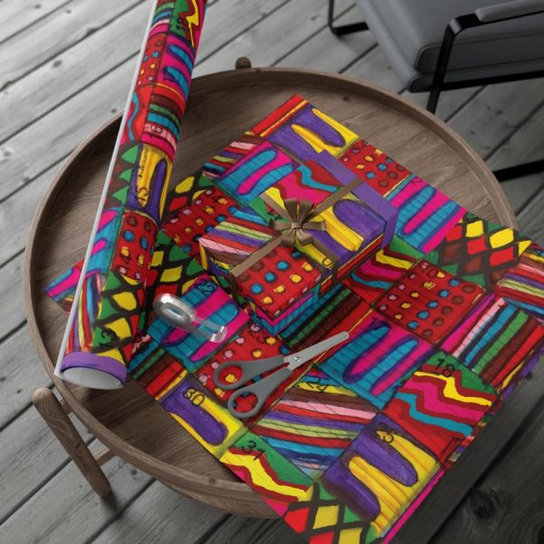 Product Image and Link for Gift Wrap Papers – “Psychedelic Calendar(tm)” – “Vibrant(tm)” – Large Square – Three Sizes