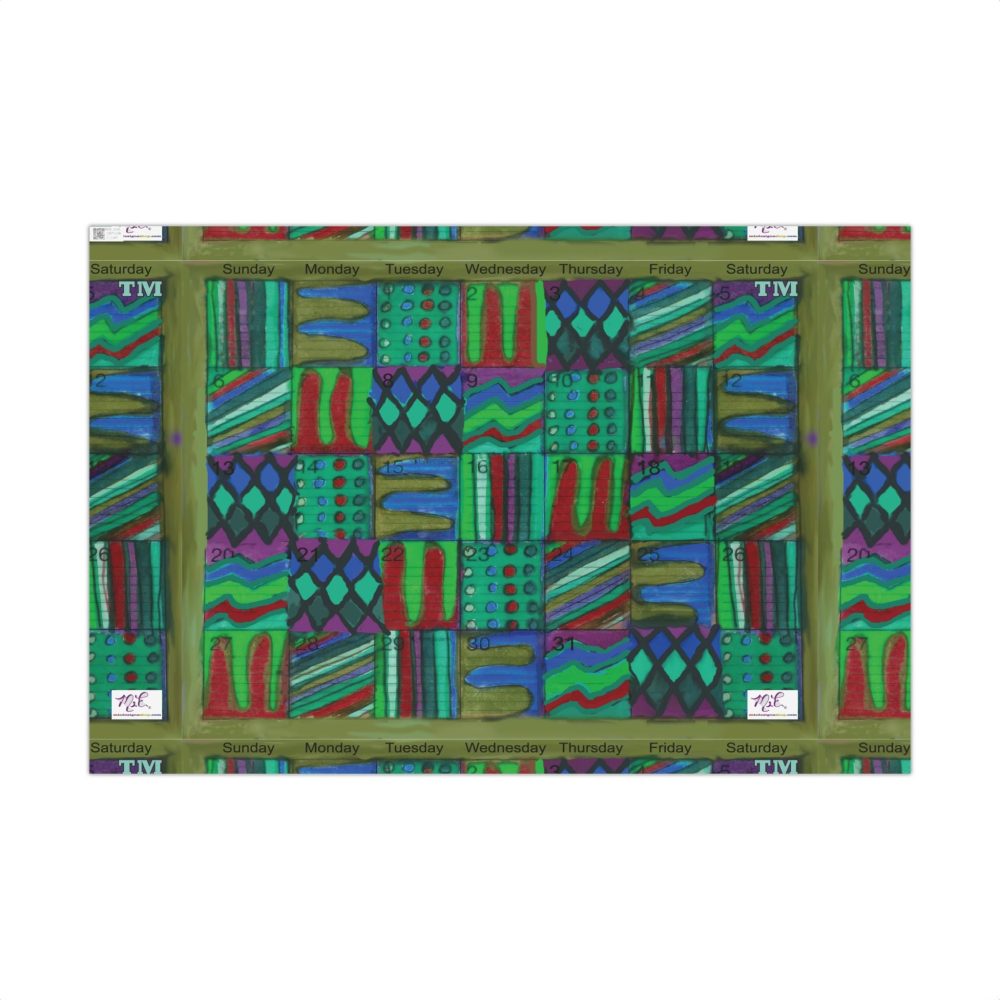Product Image and Link for Gift Wrap Papers – “Psychedelic Calendar(tm)” – “Chilled(tm)” – Large Square – Three Sizes