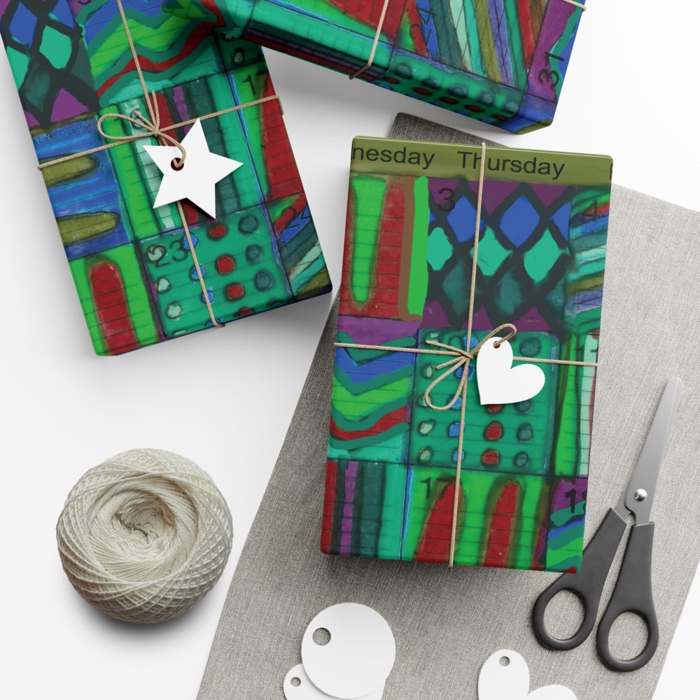Product Image and Link for Gift Wrap Papers – “Psychedelic Calendar(tm)” – “Chilled(tm)” – Large Square – Three Sizes