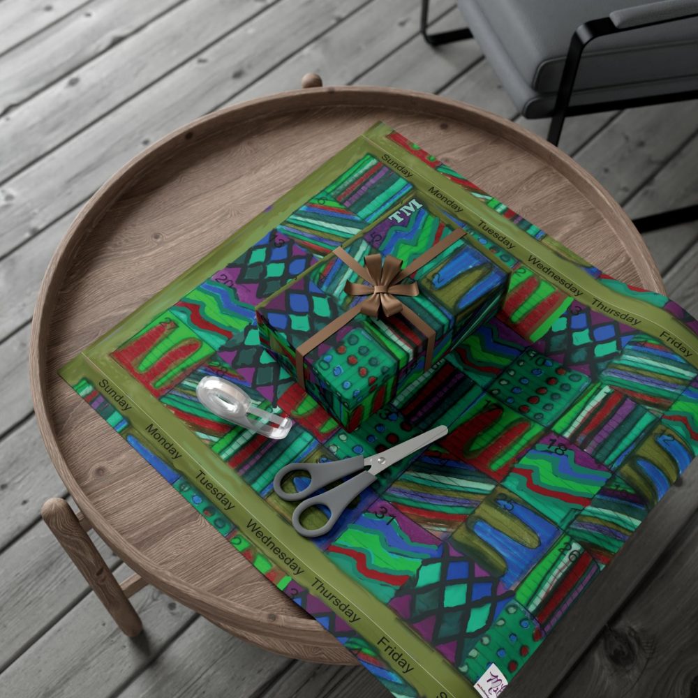 Product Image and Link for Gift Wrap Papers – “Psychedelic Calendar(tm)” – “Chilled(tm)” – Large Square – Three Sizes