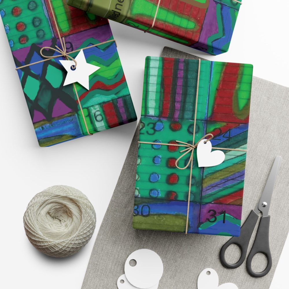 Product Image and Link for Gift Wrap Papers – “Psychedelic Calendar(tm)” – “Chilled(tm)” – Large Square – Three Sizes