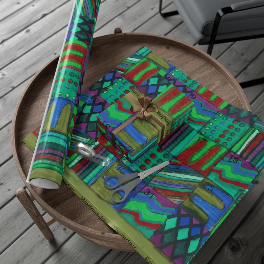 Product Image and Link for Gift Wrap Papers – “Psychedelic Calendar(tm)” – “Chilled(tm)” – Large Square – Three Sizes