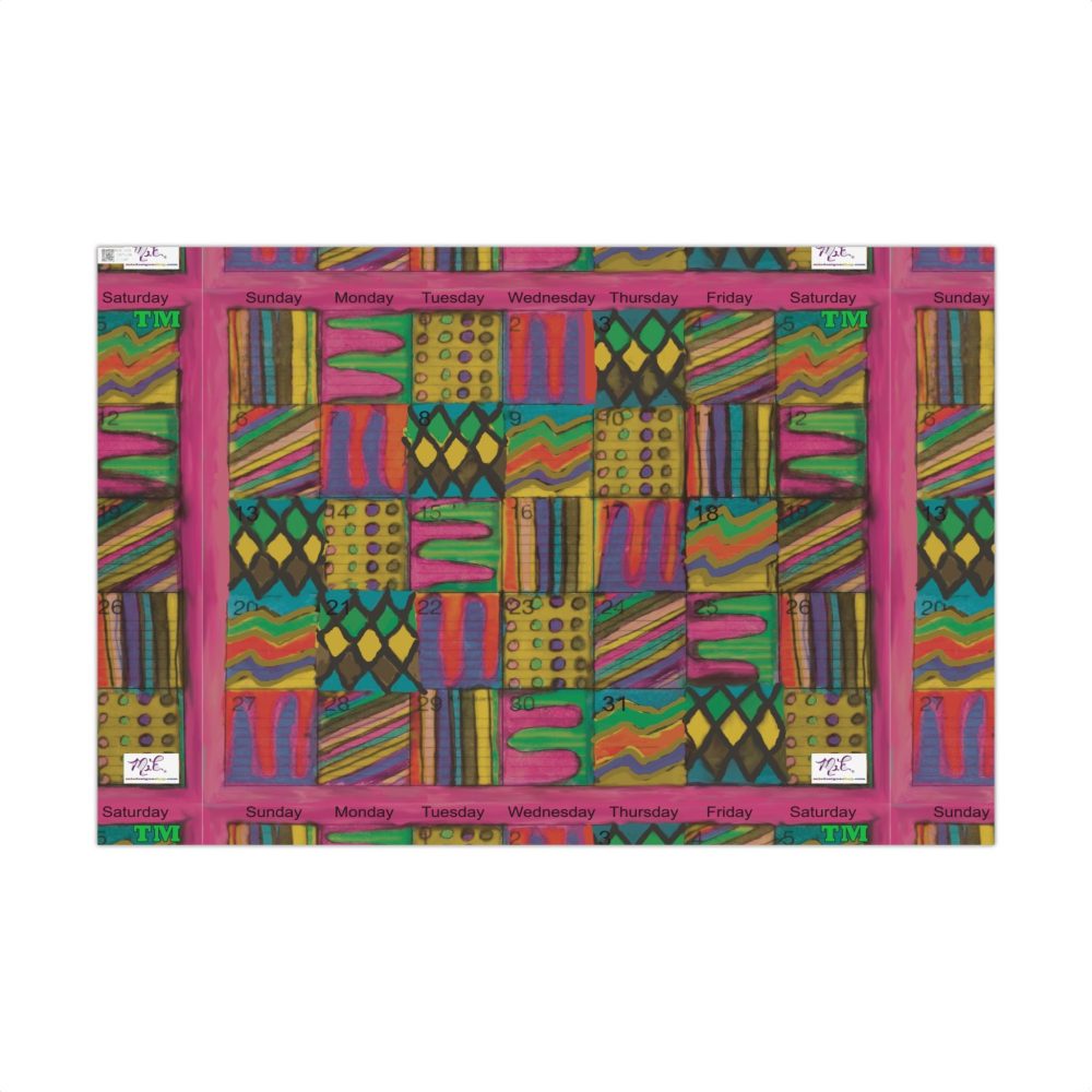 Product Image and Link for Gift Wrap Papers – “Psychedelic Calendar(tm)” – “Garden(tm)” – Large Square – Three Sizes