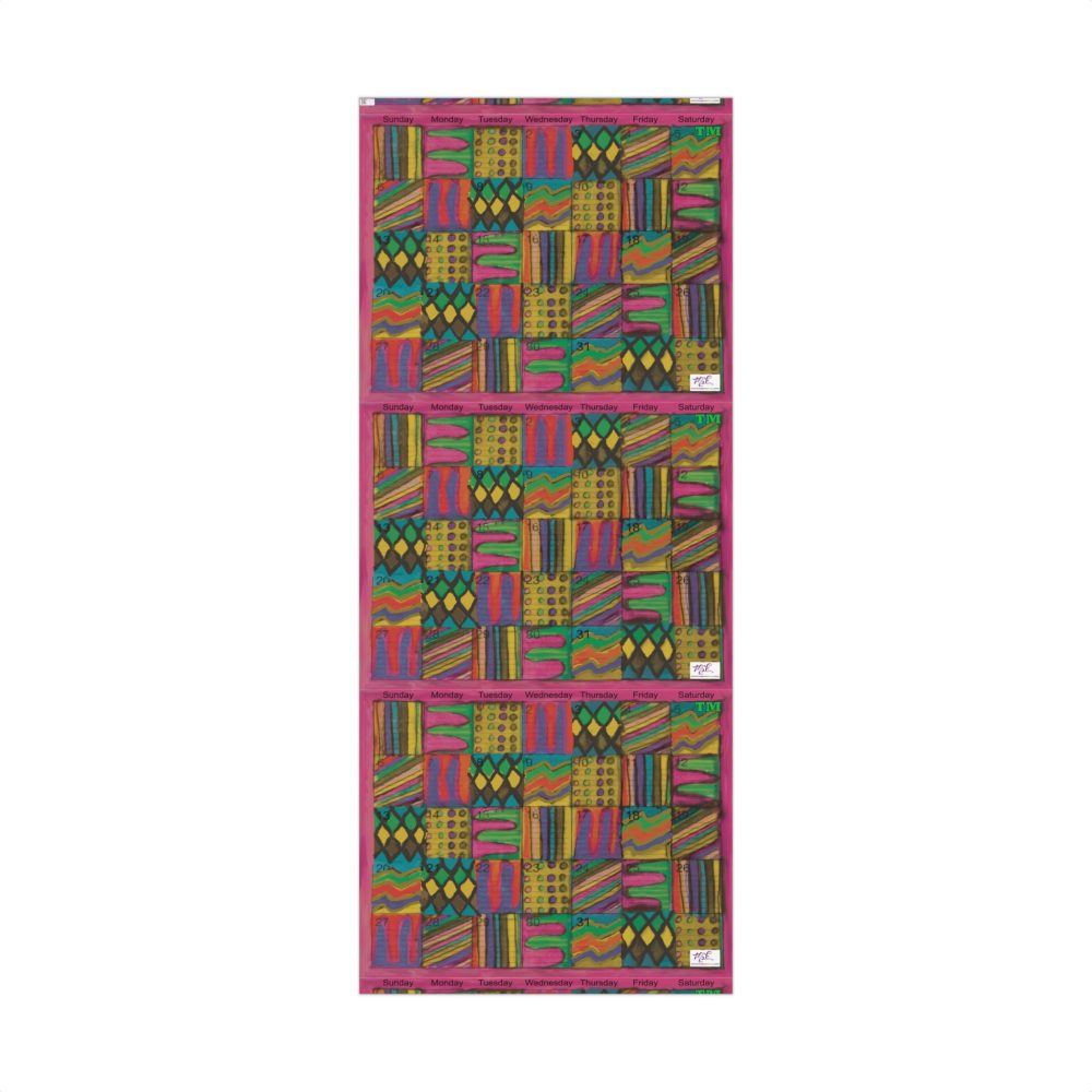 Product Image and Link for Gift Wrap Papers – “Psychedelic Calendar(tm)” – “Garden(tm)” – Large Square – Three Sizes