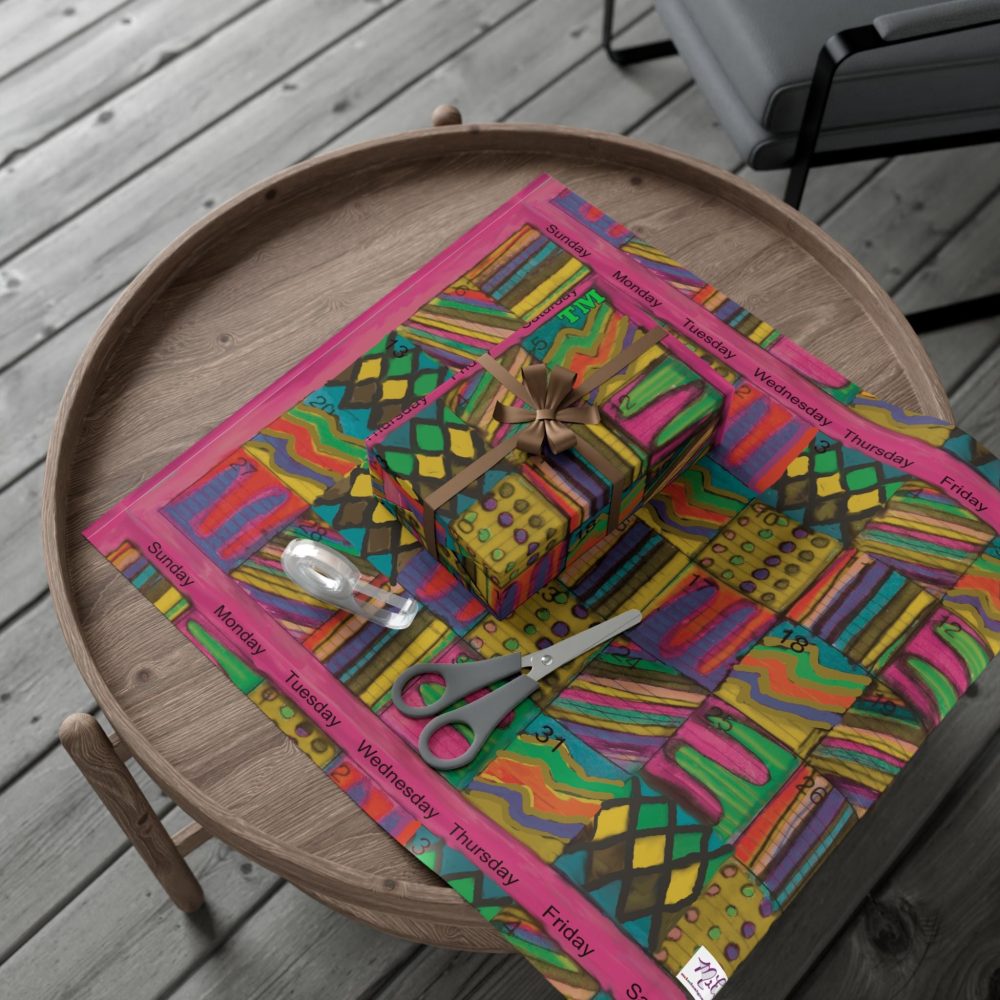 Product Image and Link for Gift Wrap Papers – “Psychedelic Calendar(tm)” – “Garden(tm)” – Large Square – Three Sizes