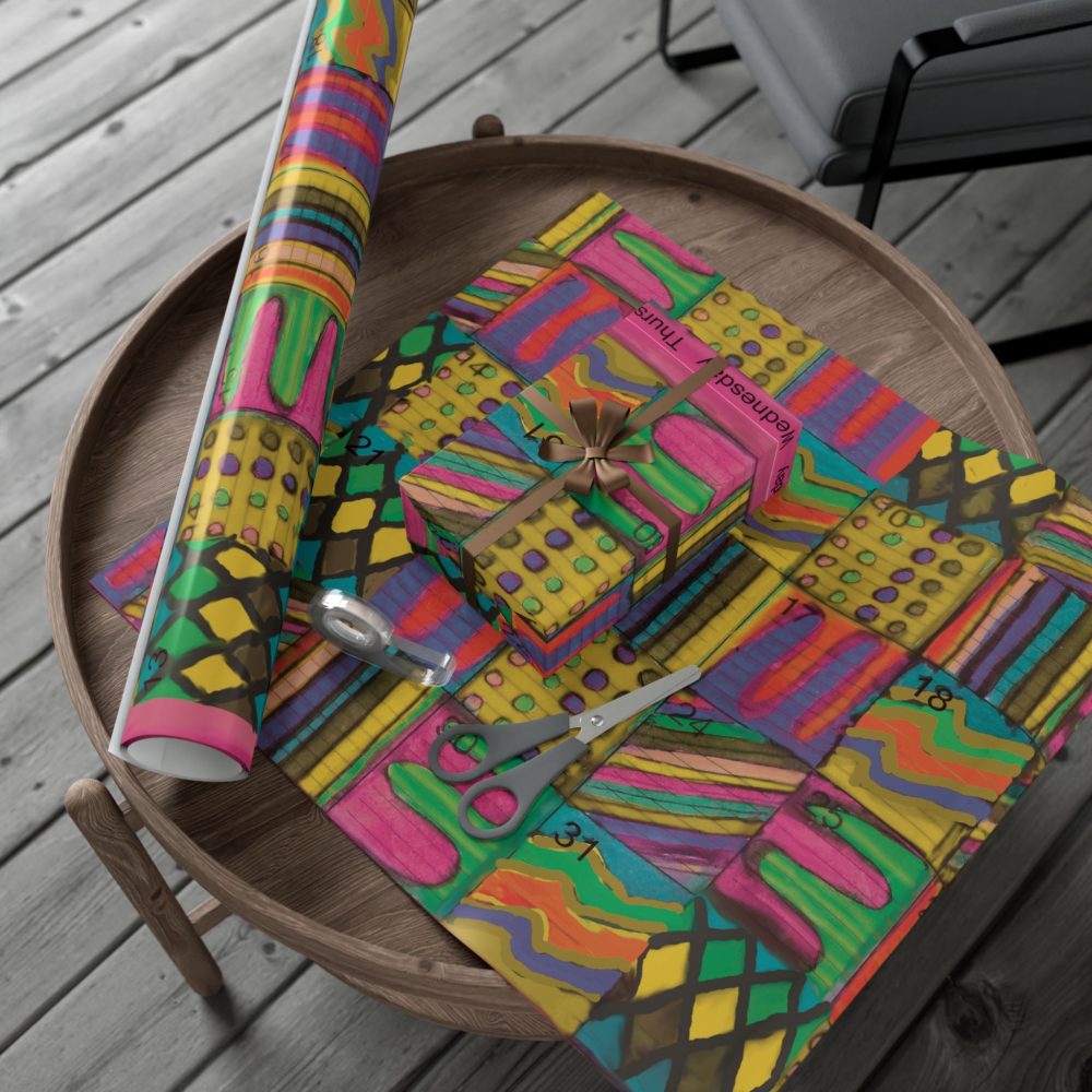 Product Image and Link for Gift Wrap Papers – “Psychedelic Calendar(tm)” – “Garden(tm)” – Large Square – Three Sizes