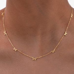 Product Image and Link for Bow necklace 18k gold finish