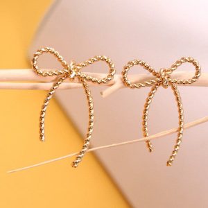 Product Image and Link for Rope Bow Stud Earrings