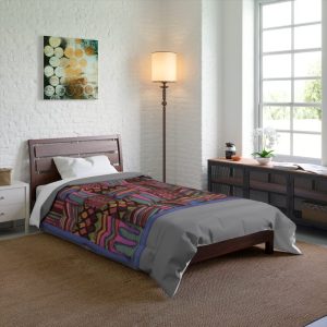 Product Image and Link for Comforter: “Psychedelic Calendar Muted(tm)” – Four Sizes – Gray