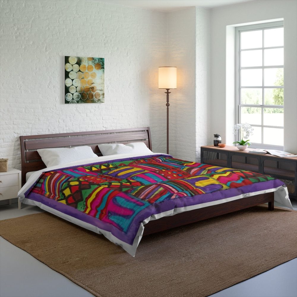Product Image and Link for Comforter: “Psychedelic Calendar Vibrant(tm)” – Four Sizes – White