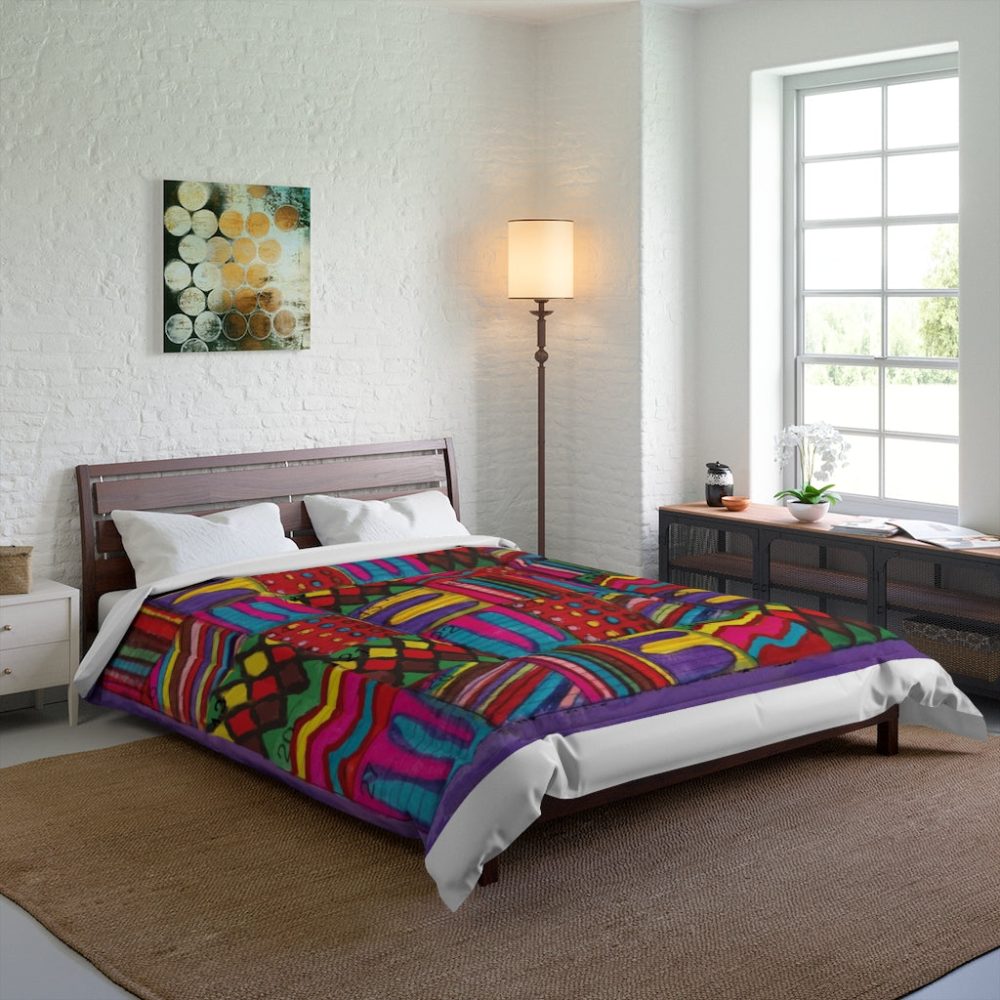 Product Image and Link for Comforter: “Psychedelic Calendar Vibrant(tm)” – Four Sizes – White