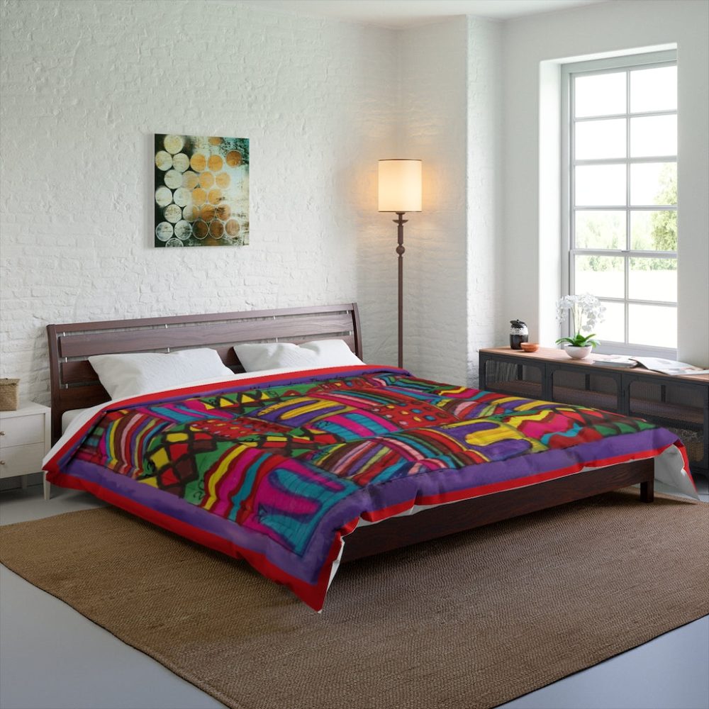 Product Image and Link for Comforter: “Psychedelic Calendar Vibrant(tm)” – Four Sizes – Raspberry
